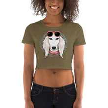 Load image into Gallery viewer, White Saluki Crop Top