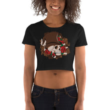 Load image into Gallery viewer, Bowler Hat And Roses Crop Top - Tees Arena | TeesArena.com