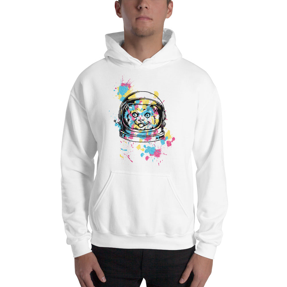 Splashed Space Cat Hoodie - Tees Arena | TeesArena.com