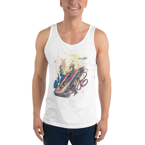 Burning Audiotape Tank Top - Tees Arena | TeesArena.com