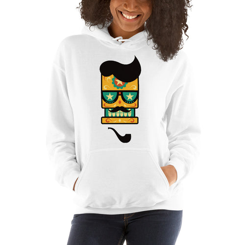Mustachioed Sugar Skull Hoodie - Tees Arena | TeesArena.com