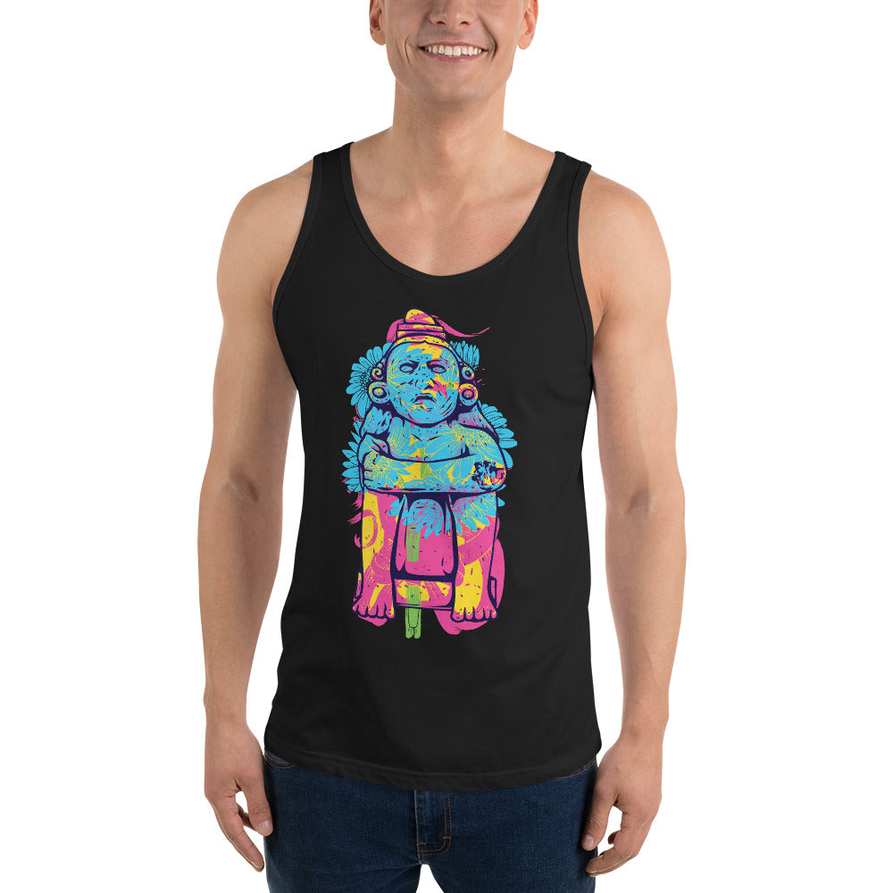 Splashed Aztec Idol Tank Top - Tees Arena | TeesArena.com