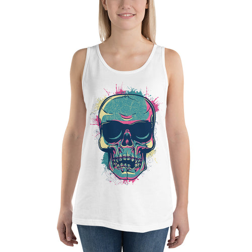 Splashed Skull Tank Top - Tees Arena | TeesArena.com