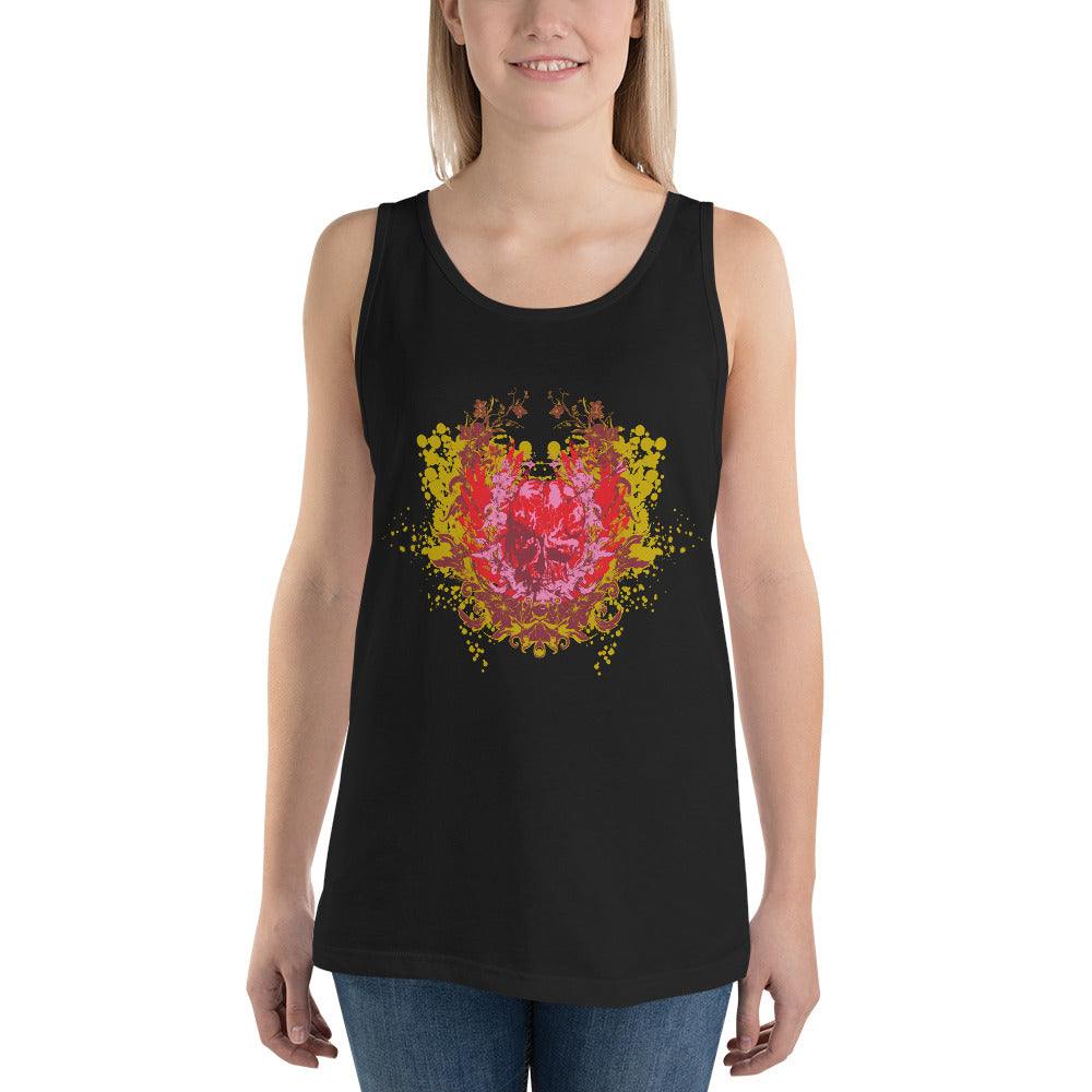 Heart Skull Tank Top - Tees Arena | TeesArena.com