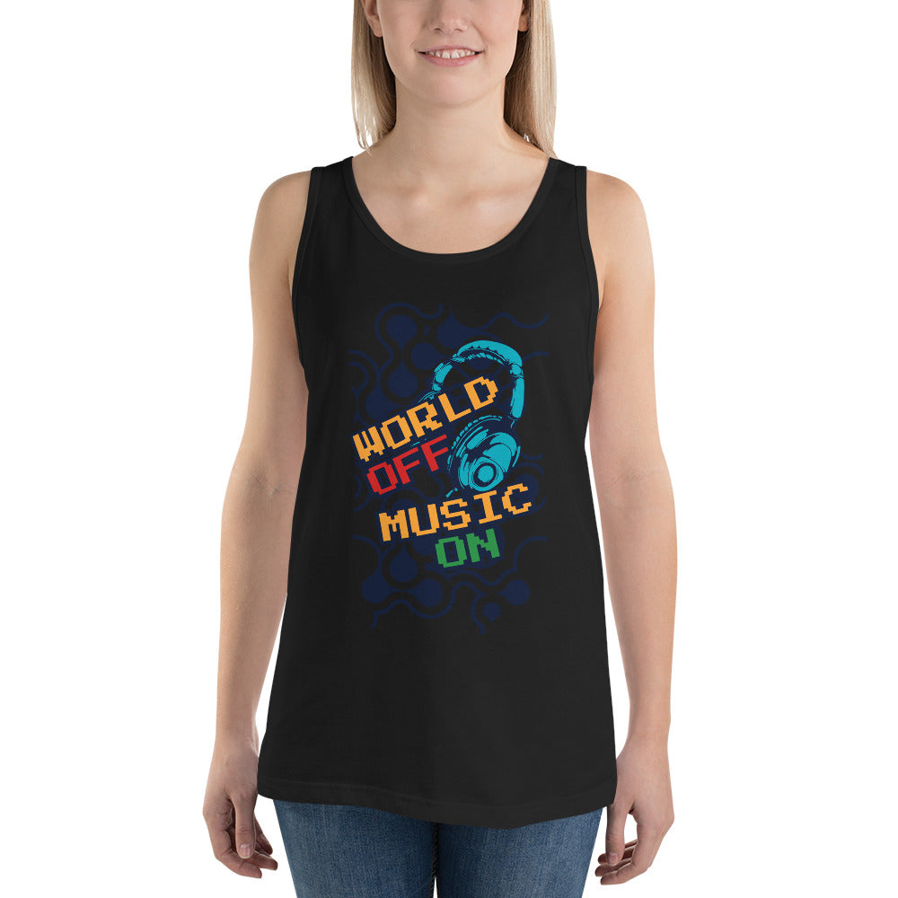 World Off Music On Tank Top - Tees Arena | TeesArena.com