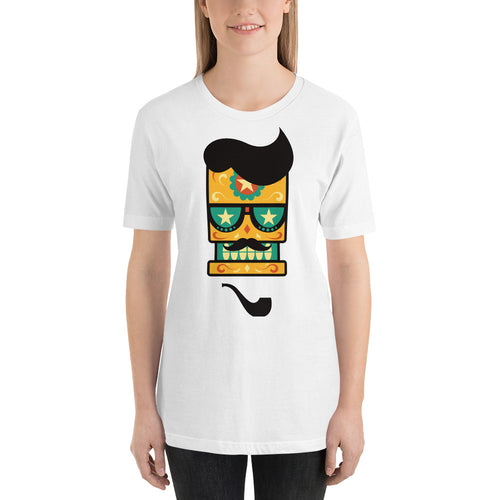 Mustachioed Sugar Skull T-Shirt - Tees Arena | TeesArena.com