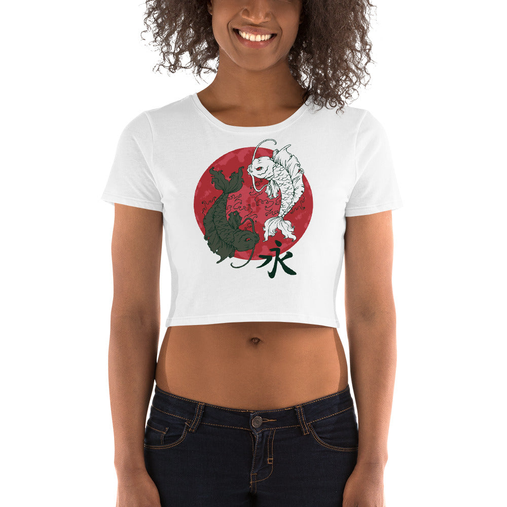 Yin Yang Fish Crop Top - Tees Arena | TeesArena.com