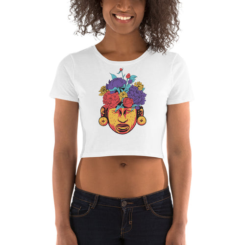 Flowers In The Head Crop Top - Tees Arena | TeesArena.com