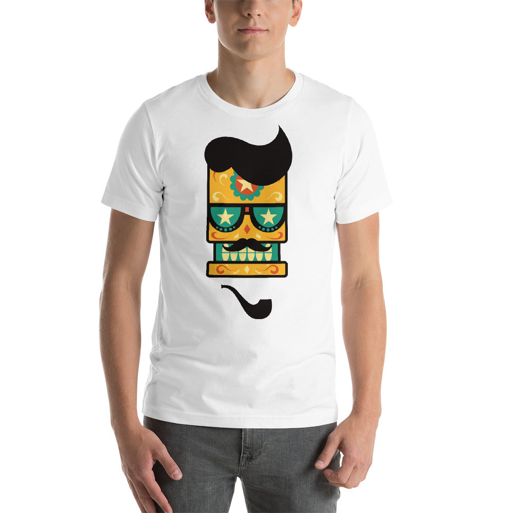 Mustachioed Sugar Skull T-Shirt - Tees Arena | TeesArena.com