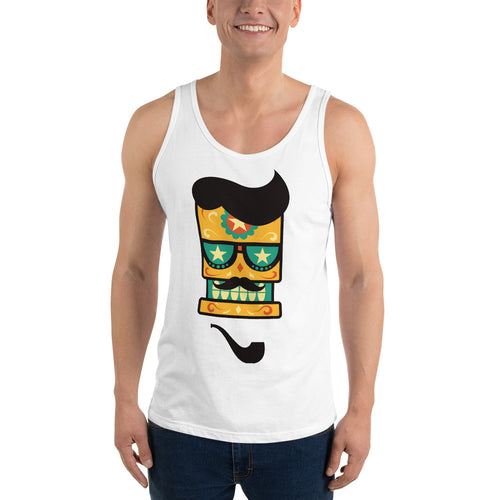 Mustachioed Sugar Skull Tank Top - Tees Arena | TeesArena.com