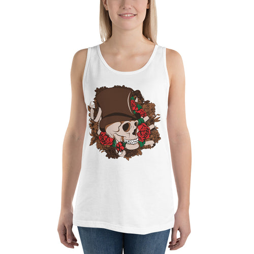 Bowler Hat and Roses Tank Top - Tees Arena | TeesArena.com