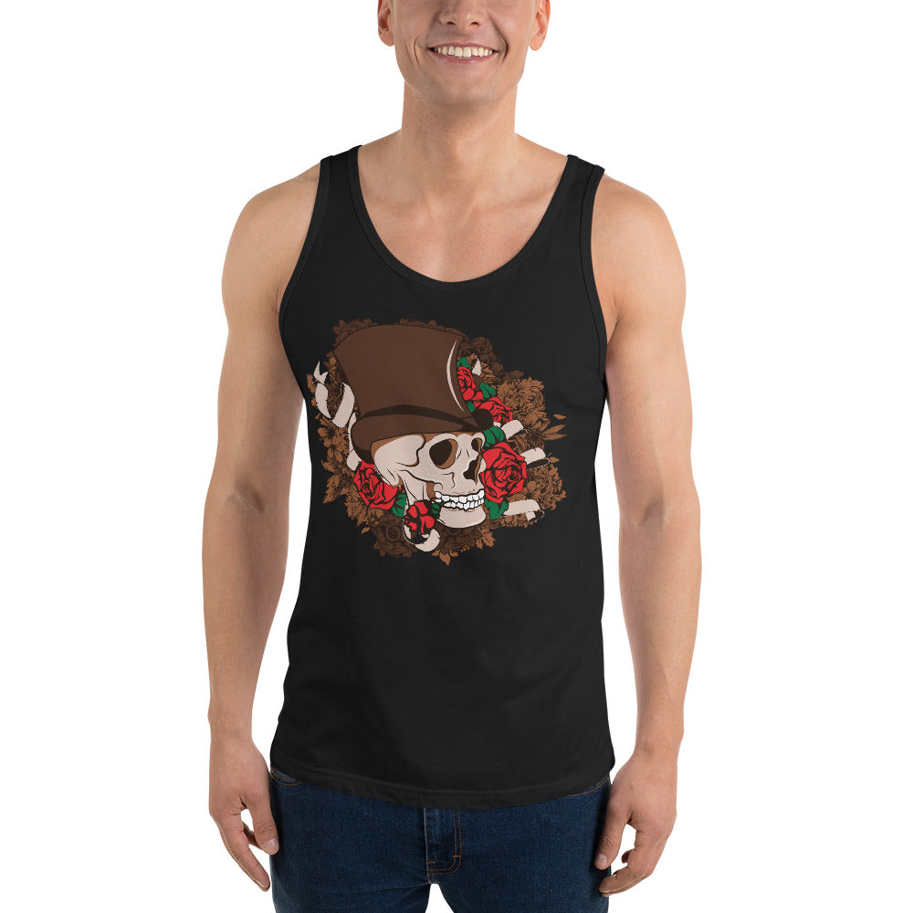 Bowler Hat and Roses Tank Top - Tees Arena | TeesArena.com