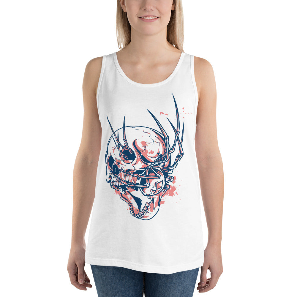 Barbed Skull Tank Top - Tees Arena | TeesArena.com