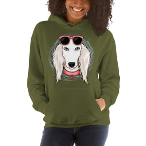 White Saluki Hoodie