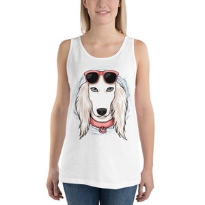 White Saluki Tank Top