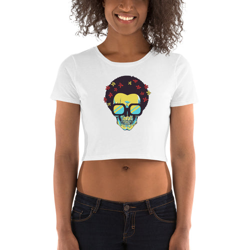 Afro Skull Crop Top - Tees Arena | TeesArena.com