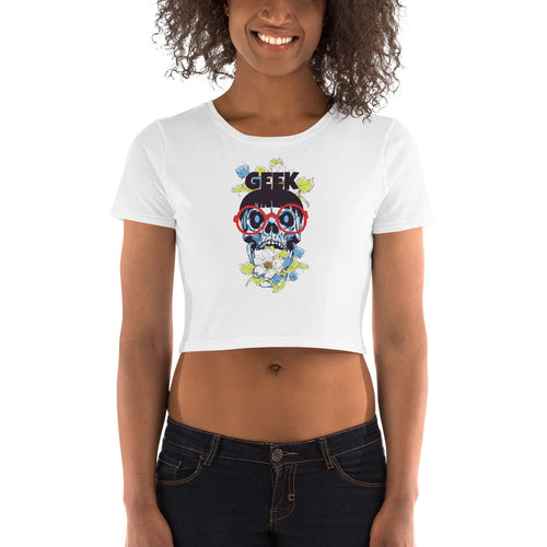 Geek Skull Crop Top - Tees Arena | TeesArena.com