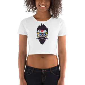Hipster Sugar Skull Crop Top - Tees Arena | TeesArena.com