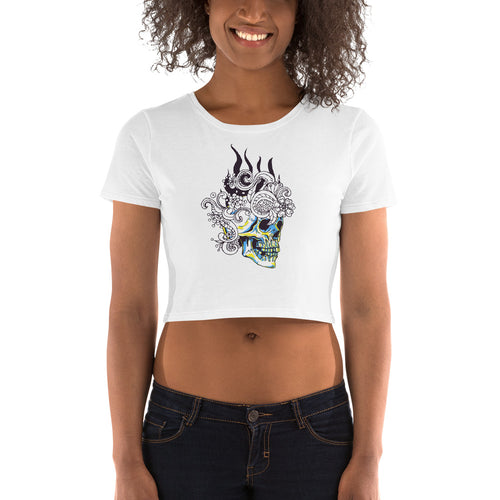 Ornate Skull Crop Tee - Tees Arena | TeesArena.com