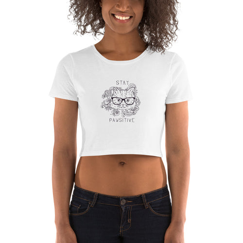 Stay Pawsitive Crop Top - Tees Arena | TeesArena.com
